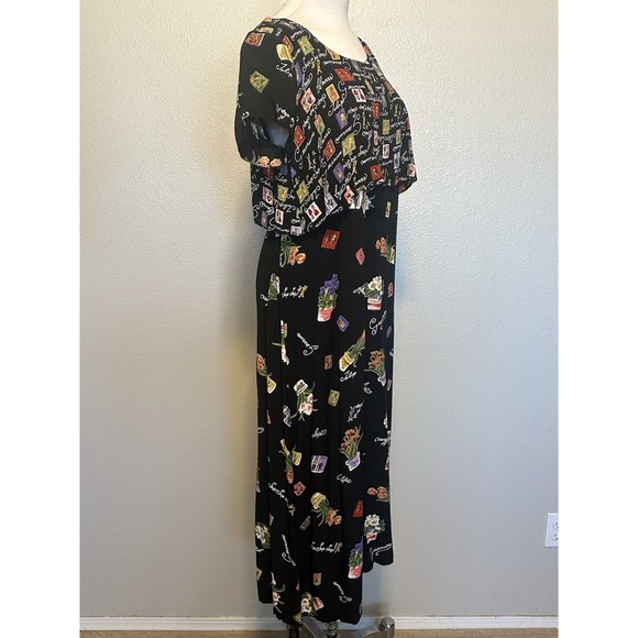 Lauren Michelle Hawaii Dress Floral Rayon Print Spring Garden Botanical sz.L - Picture 8 of 13